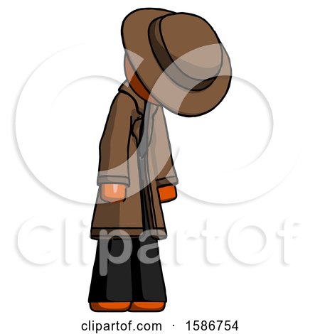 Orange Detective Man Depressed with Head down Turned Right by Leo Blanchette