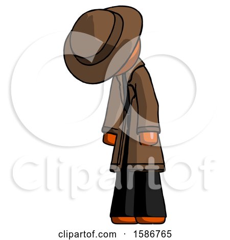 Orange Detective Man Depressed with Head down Turned Left by Leo Blanchette