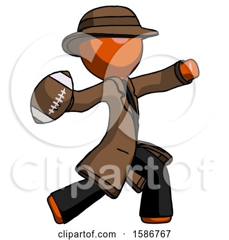 Orange Detective Man Throwing Football by Leo Blanchette