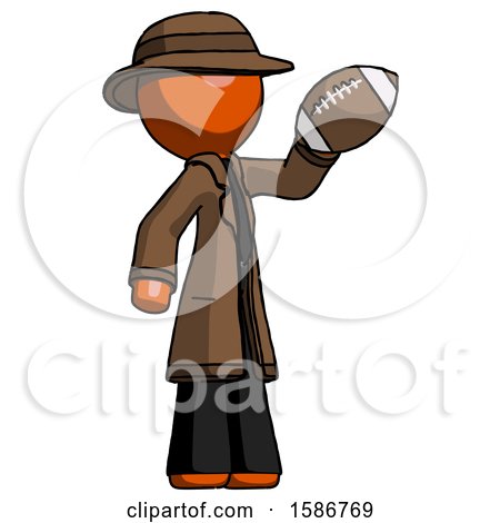 Orange Detective Man Holding Football up by Leo Blanchette