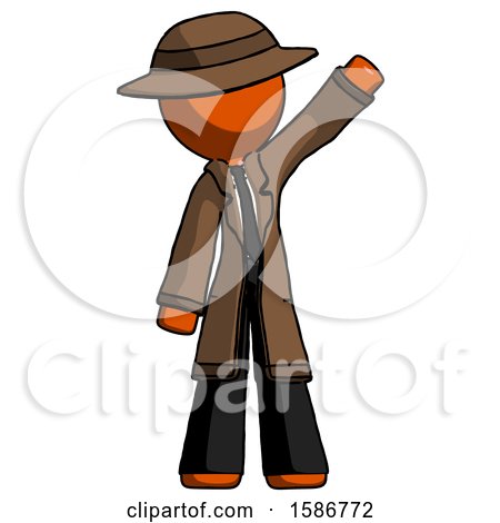 Orange Detective Man Waving Emphatically with Left Arm by Leo Blanchette