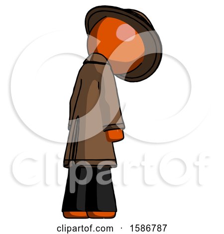 Orange Detective Man Depressed with Head Down, Back to Viewer, Right by Leo Blanchette