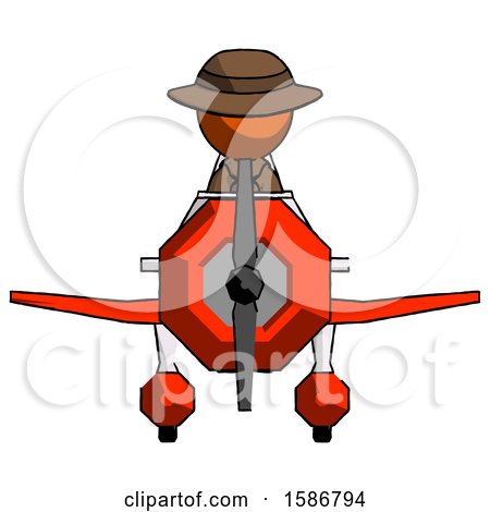Orange Detective Man in Geebee Stunt Plane Front View by Leo Blanchette