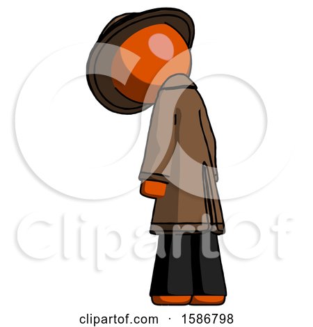 Orange Detective Man Depressed with Head Down, Back to Viewer, Left by Leo Blanchette
