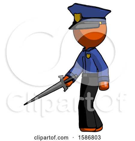 Orange Police Man with Sword Walking Confidently by Leo Blanchette