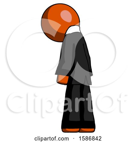 Orange Clergy Man Depressed with Head Down, Back to Viewer, Left by Leo Blanchette