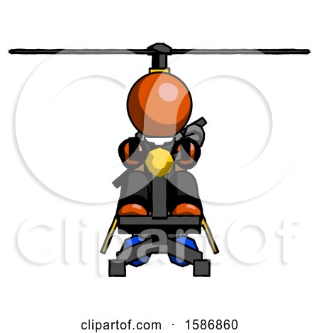 Orange Clergy Man Flying in Gyrocopter Front View by Leo Blanchette