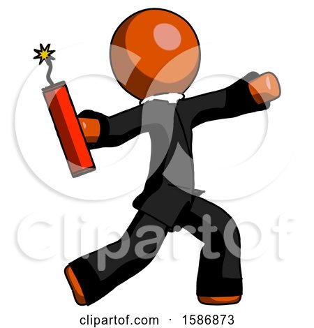 Orange Clergy Man Throwing Dynamite by Leo Blanchette