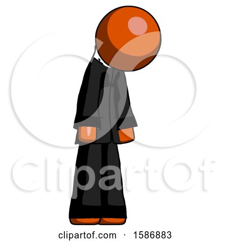 Orange Clergy Man Depressed with Head down Turned Right by Leo Blanchette