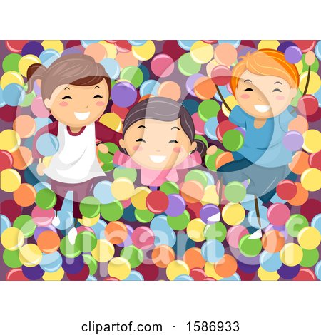 Clipart of a Group of Children - Royalty Free Vector Illustration by BNP Design Studio
