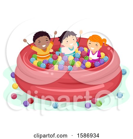 Clipart of a Group of Children - Royalty Free Vector Illustration by BNP Design Studio