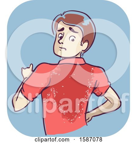 Clipart of a Man with Salt Forming from Dried Sweat As a Symptom of a Health Problem - Royalty Free Vector Illustration by BNP Design Studio