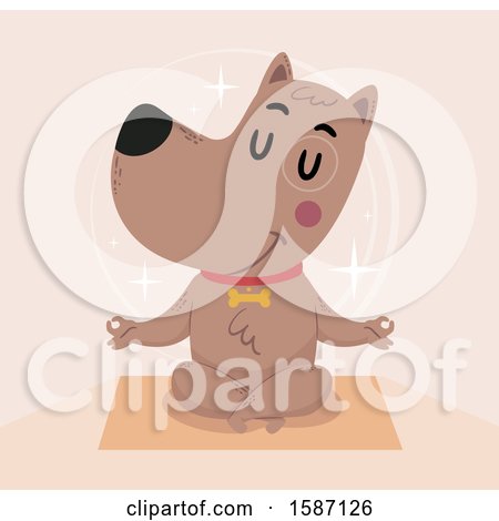 Clipart of a Dog Meditating - Royalty Free Vector Illustration by BNP Design Studio