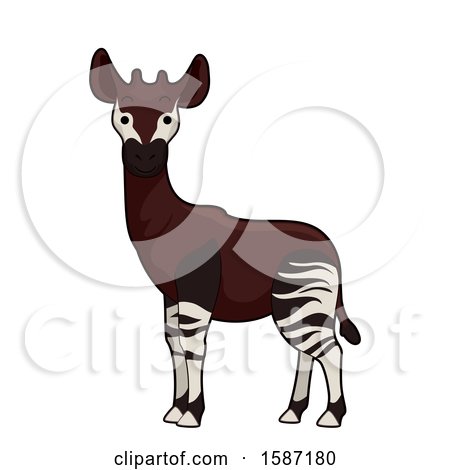 Clipart of a Cute Okapi - Royalty Free Vector Illustration by BNP Design Studio