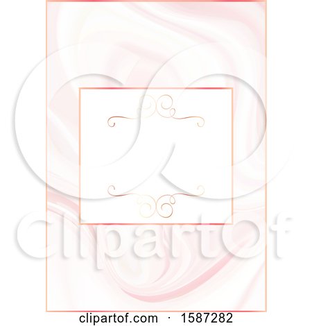 Clipart of a Pink Marbled Save the Date Wedding Invite Design - Royalty Free Vector Illustration by KJ Pargeter