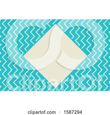 Clipart of a Zig Zag Business Card Background Design - Royalty Free Vector Illustration by KJ Pargeter