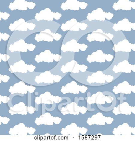 Clipart of a Pattern of Clouds - Royalty Free Vector Illustration by KJ Pargeter