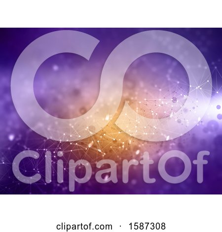 Clipart of a Connections Background in Purple and Orange - Royalty Free Illustration by KJ Pargeter