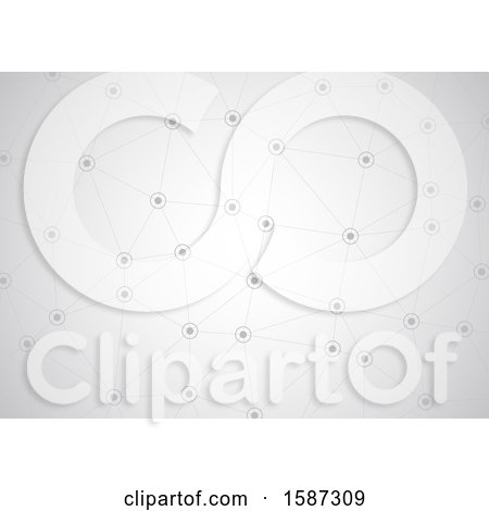 Clipart of a Gray Network Connection Background - Royalty Free Vector Illustration by KJ Pargeter