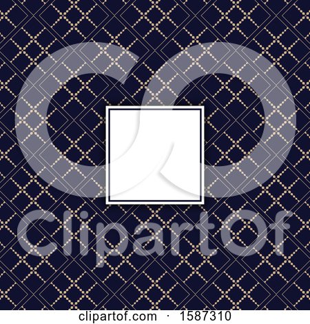 Clipart of a Blank Frame on an Pattern Background - Royalty Free Vector Illustration by KJ Pargeter