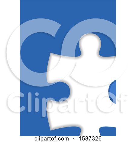Clipart of a Blue Jigsaw Puzzle Background - Royalty Free Vector Illustration by dero