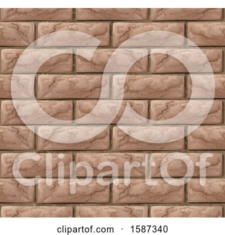 Clipart of a Seamless Brick Wall Texture Background - Royalty Free Vector Illustration by AtStockIllustration