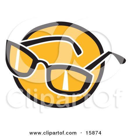 Pair of Shades Over Orange Clipart Illustration by Andy Nortnik
