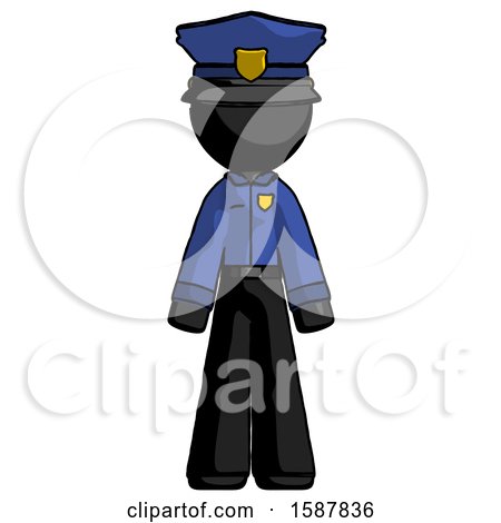 Black Police Man Standing Facing Forward by Leo Blanchette