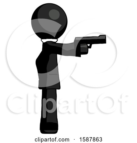 Black Clergy Man Firing a Handgun by Leo Blanchette