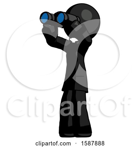 Black Clergy Man Looking Through Binoculars to the Left by Leo Blanchette
