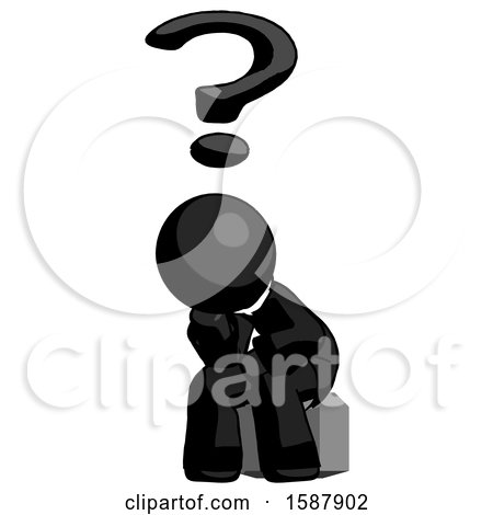 Black Clergy Man Thinker Question Mark Concept by Leo Blanchette