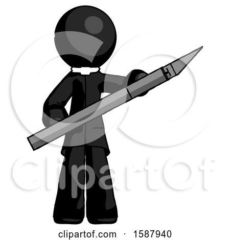 Black Clergy Man Holding Large Scalpel by Leo Blanchette