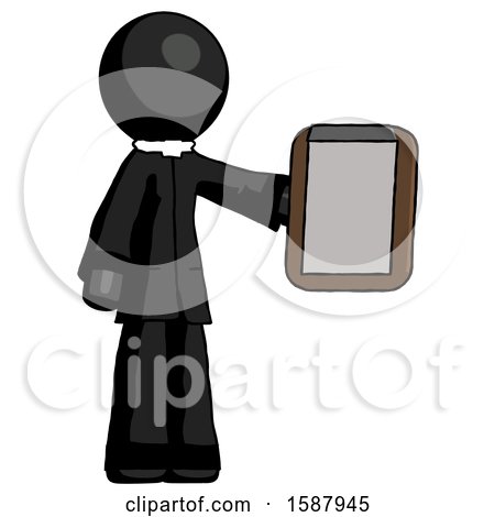 Black Clergy Man Showing Clipboard to Viewer by Leo Blanchette