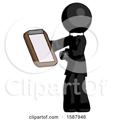 Black Clergy Man Reviewing Stuff on Clipboard by Leo Blanchette