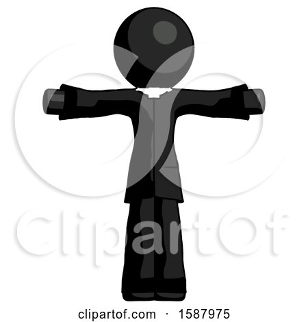 Black Clergy Man T-Pose Arms up Standing by Leo Blanchette