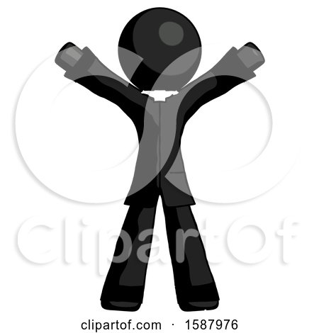 Black Clergy Man Surprise Pose, Arms and Legs out by Leo Blanchette