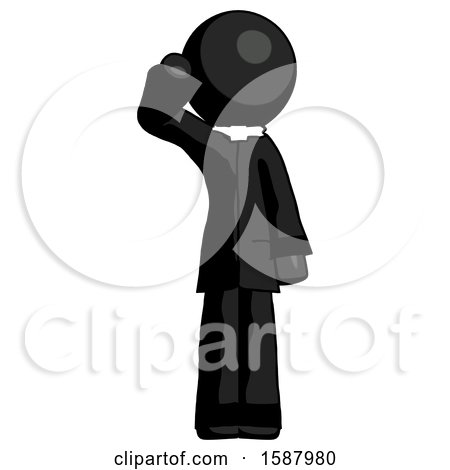 Black Clergy Man Soldier Salute Pose by Leo Blanchette