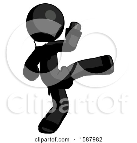 Black Clergy Man Kick Pose by Leo Blanchette
