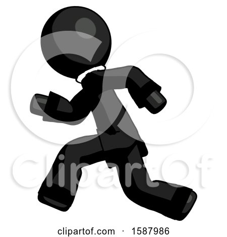 Black Clergy Man Running Fast Left by Leo Blanchette