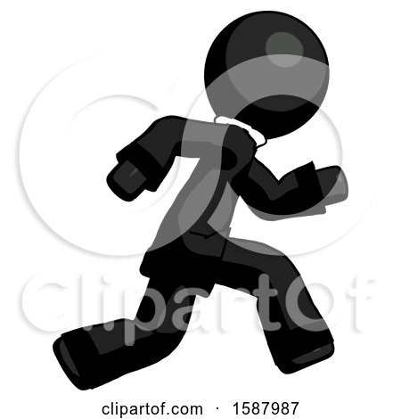 Black Clergy Man Running Fast Right by Leo Blanchette