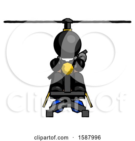 Black Clergy Man Flying in Gyrocopter Front View by Leo Blanchette