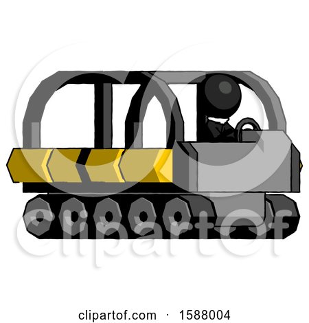 Black Clergy Man Driving Amphibious Tracked Vehicle Side Angle View by Leo Blanchette