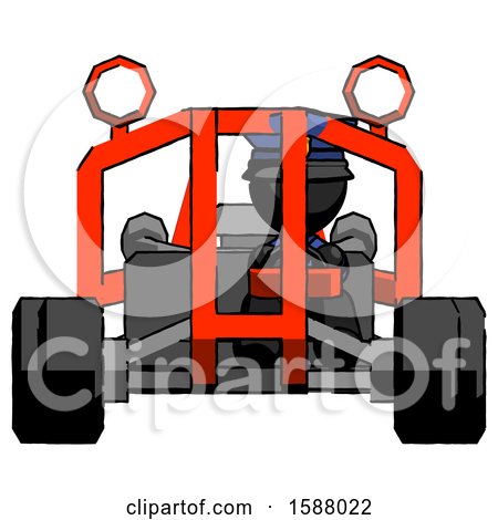 Black Police Man Riding Sports Buggy Front View by Leo Blanchette