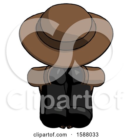 Black Detective Man Sitting with Head down Facing Forward by Leo Blanchette