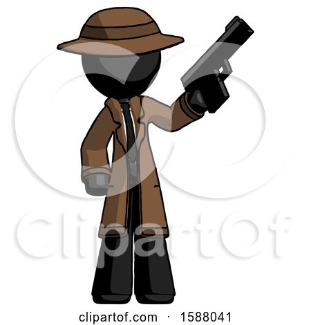 Black Detective Man Holding Handgun by Leo Blanchette
