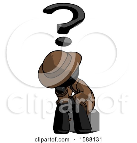 Black Detective Man Thinker Question Mark Concept by Leo Blanchette