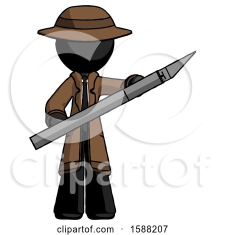 Black Detective Man Holding Large Scalpel by Leo Blanchette