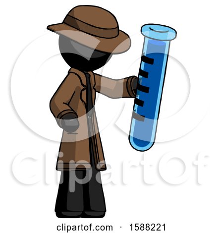 Black Detective Man Holding Large Test Tube by Leo Blanchette