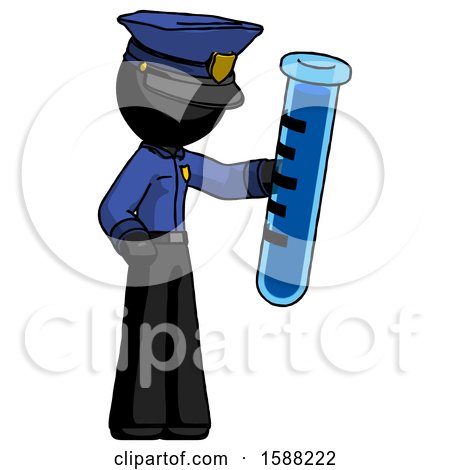 Black Police Man Holding Large Test Tube by Leo Blanchette