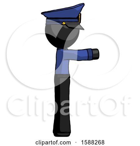 Black Police Man Pointing Right by Leo Blanchette